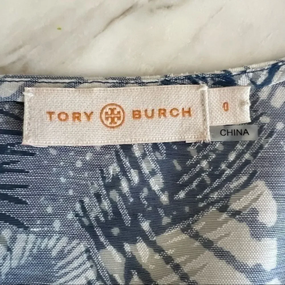 Tory Burch Blue Baltic Sea Dream Catcher Tunic size 0.